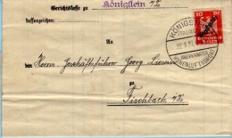 Königstein Taunus - Brief 1927  Gerichtskasse - Koenigstein