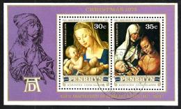 COOK ISLANDS PENRHYN CHRISTMAS RELIGION WOMAN CHILD 1978 SET OF2 STAMPS ON M/S CTO SG? READ DESCRIPTION!! - Penrhyn