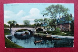 Gruss Aus Berlin, 1906, Schleusenbrücke Im Tiergarten, Lastkahn, Boote - Tiergarten