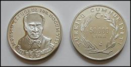 AC - 100th BIRTH YEAR OF MUHSIN ERTUGRUL ACTOR DIRECTOR COMMEMORATIVE SILVER COIN 1992 TURKEY PROOF UNCIRCULATED - Turkey