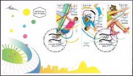 ISRAEL 2016 - "Rio 2016"  31st Summer Olympic Games - Triple Jump - Judo - Windsurfing - Set Of 3 Stamps With Tabs - FDC - Summer 2016: Rio De Janeiro