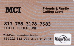 United States, MCI - Communications/Worldcom, MCI Personal / Friends & Family Calling Card, 2 Scans. - Altri & Non Classificati