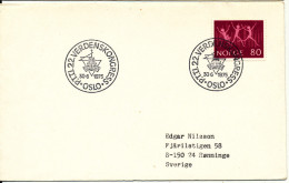 Norway Cover With Special Postmark P.T.T:I. 22th. Worldcongress Oslo 30-6-1975 Sent To Sweden - Storia Postale