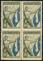 Monument To The Descamisado, 10P., MNH Block Of 4, Market Value US$20 Or More, Superb! - Other & Unclassified