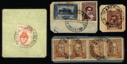 Lot Of 2 Stamps + 2 Fragments, With Cancels Of AREGUNGUA (Corrientes), VF! - Verzamelingen & Reeksen