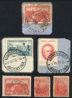 Lot Of 3 Stamps + 3 Fragments, All With Cancels Of AGUAS BUENAS (La Pampa), Rare!! - Verzamelingen & Reeksen