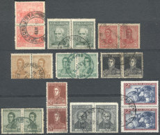 GJ.403 And Other Values, 10 Pairs With Postmarks Of Different Towns, VF! - Collections, Lots & Séries