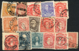 Small Lot Of 16 Old Used Stamps, All With Identifiable Cancels, For Example "ESTAFETA AMBULANTE" And "CHIVILCOY",... - Collections, Lots & Séries