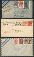 Lot Of 7 Covers With Varied Postages, Including Express, Registered Mail, Machine Cancel, Commemorative Postmarks,... - Collections, Lots & Séries