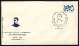 Cover With Cachet And Special Postmark Commemorating The Centenary Of José María Sobral, VF! - Andere & Zonder Classificatie