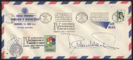 Cover With Postmark Of The IV Interamerican Conference Of Ministries Of Labour, Signed On Front By Two Ministers. - Autres & Non Classés