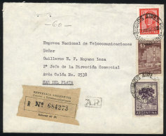Registered Cover With AR, Sent From Buenos Aires To Mar Del Plata On 22/MAY/1967, Interesting Postage Of 80P.! - Andere & Zonder Classificatie