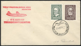 Cover Used On 17/AU/59: Buenos Aires-Asunción First Flight By Transcontinental. - Andere & Zonder Classificatie