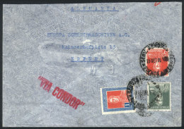 Nice Airmail Cover Sent To Germany On 25/SE/1935 Via CONDOR, With Red Postmark, Franked With $1.15 Of The San... - Andere & Zonder Classificatie