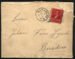 Cover (with Original Letter) Franked With 5c (GJ.141), With Rectangular Illegible Datestamp In Blue, Sent To... - Andere & Zonder Classificatie