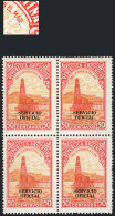 GJ.647, 50c Petroleum, Block Of 4, One With "period After MAR" Variety, VF! - Frankeervignetten (Frama)