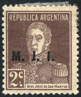 GJ.401, 2c San Martín, Perf 13¼ X 12½, With Rare Variety: 2 Periods After The Value,... - Vignettes D'affranchissement (Frama)