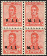 GJ.369, 5c San Martín, Vertical Honeycomb Watermark. - Franking Labels