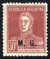 GJ.188, 30c San Martín W/o Period, Perf 13¼ X 12½ - Franking Labels