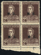 GJ.174, 2c San Martín With Period, Perf 13¼ X 12½, Marginal Block Of 4, One With UNLISTED... - Frankeervignetten (Frama)