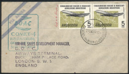 GJ.1117a, Pair Franking A Cover, Both Stamps With "black Spot On The Front Of The Airplane" Variety, VF! - Poste Aérienne
