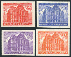 GJ.885, 35c Correos Y Telégrafos, PROOFS Printed On Paper With Glazed Front In Blue, Red, Orange And Lilac... - Autres & Non Classés