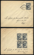 GJ.874, 20c Bull, Single + Block Of 4 On First Day Covers, Minor Defects. - Autres & Non Classés