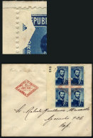 GJ.854, Gral. Lavalle, Marginal Block Of 4 With Sheet Number, The Top Left Stamp With Interesting Printing VARIETY,... - Autres & Non Classés