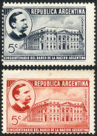 GJ.853, Banco De La Nación Argentina, PROOFS Printed On Paper Glazed On Front In 2 Different Colors, Perf... - Autres & Non Classés