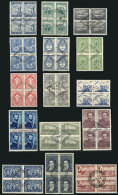 GJ.850 + Other Values, 15 Different Blocks Of 4 Of Stamps Issued In 1941/44, With First Day Postmarks, Catalog... - Autres & Non Classés