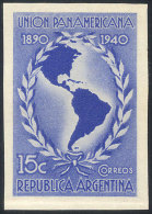 GJ.839, Panamerican Union 50 Years, PROOF In The Adopted Color, Imperforate, Rare, VF! - Autres & Non Classés