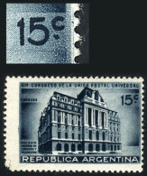 GJ.824a, 15c UPU Congress, With VARIETY: "15c." With Period (pos.30), Minor Defect. - Autres & Non Classés