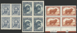 GJ.809 + Other Values, Próceres & Riquezas, 3 Values Of The Set In Blocks Of 4, All Printed On... - Andere & Zonder Classificatie