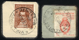 GJ.800 + 899, On Fragments With Cancels Of BENITEZ (Buenos Aires), VF! - Andere & Zonder Classificatie