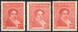 GJ.796/798, 10c Rivadavia, Typographed, Type A And B With Perforation 13¼ X 13 + 13¼, VF! - Andere & Zonder Classificatie