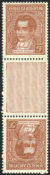 GJ.795TH, 5c. Moreno, Tete-beche With Lined Horizontal Gutter, VF! - Andere & Zonder Classificatie