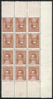 GJ.795T, 5c Moreno, Typographed On Unsurfaced Paper, Block Of 3 Tete-beches With Sheet Margin, VF! - Andere & Zonder Classificatie