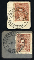 GJ.744 + 795, On Fragments, With Cancels Of SAFORCADA (Buenos Aires), VF! - Andere & Zonder Classificatie