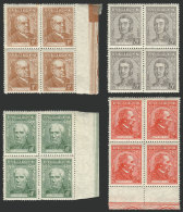 GJ.737H + Other Values, Próceres & Riquezas, 4 Values Of The Set In BLOCKS OF 4, All Printed On Dutch... - Other & Unclassified
