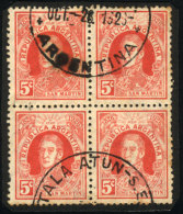 GJ.623, Block Of 4 With Cancel Of TALA ATUN (Santiago Del Estero), RARE! - Autres & Non Classés