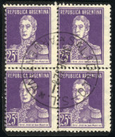 GJ.604, Block Of 4 With Cancelof SALADILLO (San Luis), VF! - Other & Unclassified