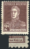 GJ.596, 2c San Martín W/o Period, Perf 13¼ X 12½, With Defects, Partial Double Impression... - Andere & Zonder Classificatie