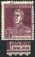 GJ.594, ½c San Martín W/o Period, Perf 13¼ X 12½, "period Below The A Of GRAL."... - Autres & Non Classés