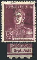 GJ.594, ½c San Martín W/o Period, Perf 13¼ X 12½, "period Below The A Of GRAL."... - Andere & Zonder Classificatie
