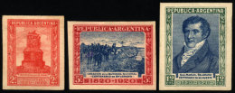 GJ.520/522, Centenary Of Belgrano, Complete Set, PROOFS Printed On Glazed Card In The Adopted Colors (1958... - Autres & Non Classés
