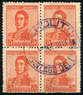 GJ.462, Block Of 4 With Cancel Of AEROLITO (Santiago Del Estero) In Violet, VF! - Andere & Zonder Classificatie