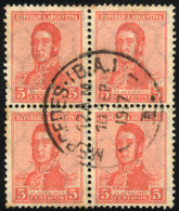 GJ.435, Block Of 4 With Cancel Of MERCEDES (Buenos Aires) Of 10/SE/1917, Very Fine! - Other & Unclassified