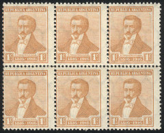 GJ.397, 1c Centenay, Vertical Honeycomb Wmk, Perf 13¼ X 12½, Block Of 6, VF! - Other & Unclassified
