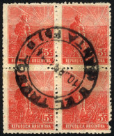 GJ.342, Block Of 4, With Cancel Of EL TREBOL (Santa Fe), VF! - Andere & Zonder Classificatie