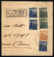 Large Fragment Franked With 57c., Consisting Of GJ.338 + GJ.343 X2 + GJ.344 X3, Sent From AMERICA To Buenos Aires,... - Other & Unclassified